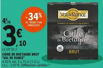 E.Leclerc Cidre de bretagne brut offre