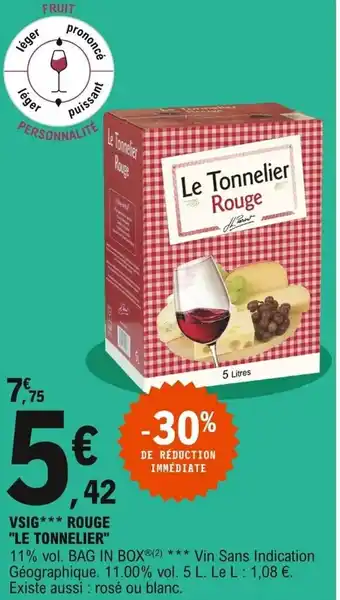 E.Leclerc Vsig Rouge "Le Tonnelier" offre
