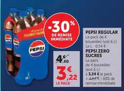 U Express Pepsi zero pepsi regular offre