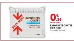 U Express Prix mini bâtonnets ouates offre