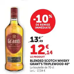 U Express Grant's blended scotch whisky triplewood 40° offre