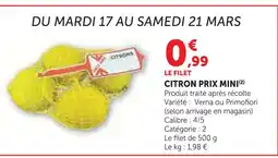 U Express Citron prix mini offre