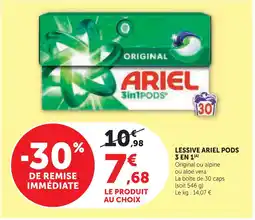 U Express Ariel lessive pods 3 en 1 offre