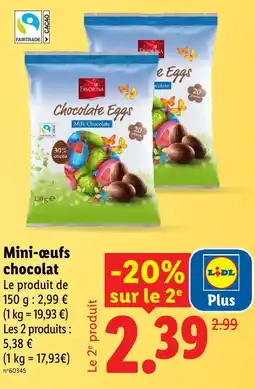 Lidl Favorina mini-œufs chocolat offre