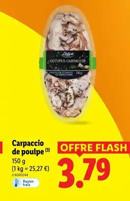 Lidl Deluxe carpaccio de poulpe offre