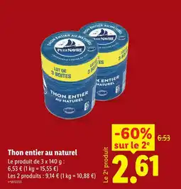 Lidl Petit navire thon entier au naturel offre