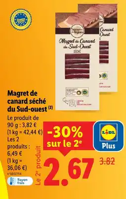 Lidl Saveurs de nos regions magret de canard séché du sud-ouest offre