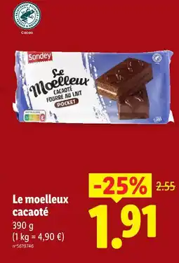 Lidl Sondey le moelleux cacaoté offre
