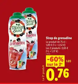 Lidl Plein sud sirop de grenadine offre