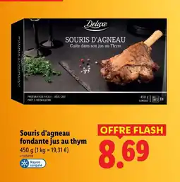 Lidl Deluxe souris d'agneau fondante jus au thym offre
