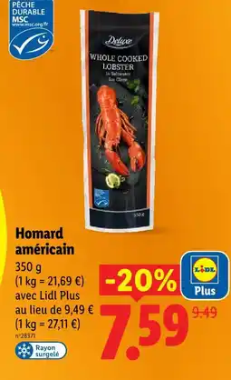 Lidl Deluxe homard américain offre