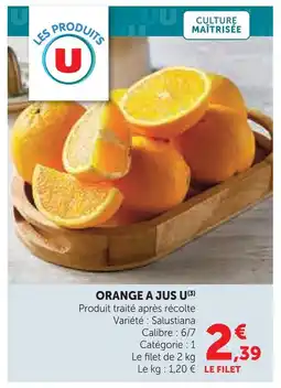 Super U U orange à jus offre