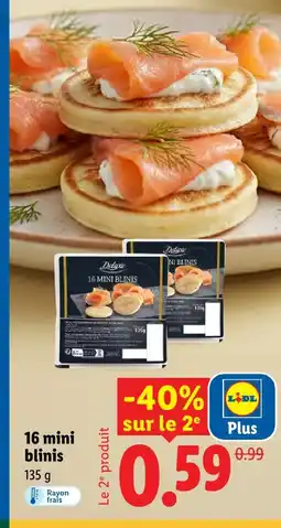Lidl Deluxe 16 mini blinis offre