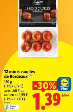 Lidl Deluxe 12 minis canelés de bordeaux offre