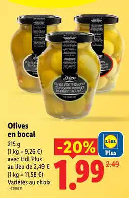 Lidl Deluxe olives ven bocal offre
