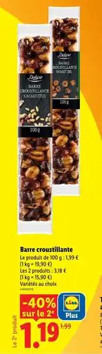 Lidl Deluxe barre croustillante offre