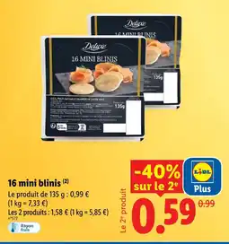 Lidl Deluxe 16 mini blinis offre