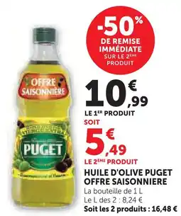 Super U Puget huile d'olive offre saisonnière offre