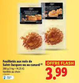 Lidl Deluxe feuilletés aux noix de saint-jacques ou au canard offre