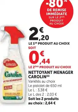 Super U Carolin nettoyant ménager offre