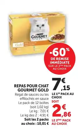 Super U Gourmet repas pour chat gourmet gold offre