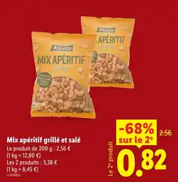 Lidl Alesto mix apéritif grillé et salé offre