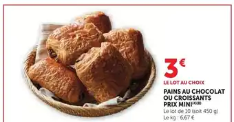 Super U Pains au chocolat ou croissants offre