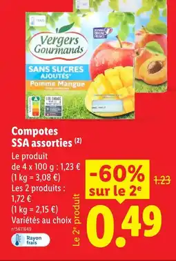 Lidl Vergers gourmands compotes ssa assorties offre