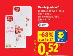 Lidl Saint alby dés de jambon offre