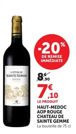 Super U Chateau de sainte gemme haut-médoc aop rouge offre