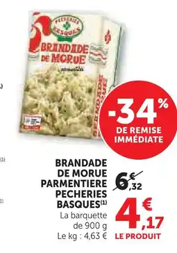 Super U Pecheries basques brandade de morue parmentiere offre