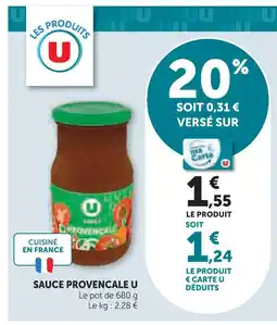 Super U U sauce provençale offre