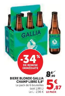 Super U Gallia bière blonde champ libre 5,8° offre