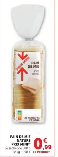 Super U Pain de mie nature offre