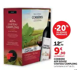 Super U Chateau camplong corbière aop rouge offre
