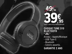 E.Leclerc Jbl - casque tune 510 bluetooth offre