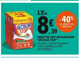 E.Leclerc Lingettes Anti Dècoloration "Dècolor Stop" offre