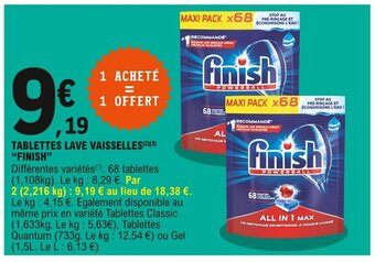 E.Leclerc Tablettes Lave Vaisselles "Finish" offre