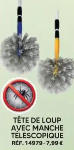 Shopix TÊTE DE LOUP AVEC MANCHE TÉLESCOPIQUE offre