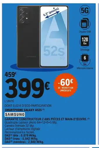 E.Leclerc Smartphone Galaxy A52S offre
