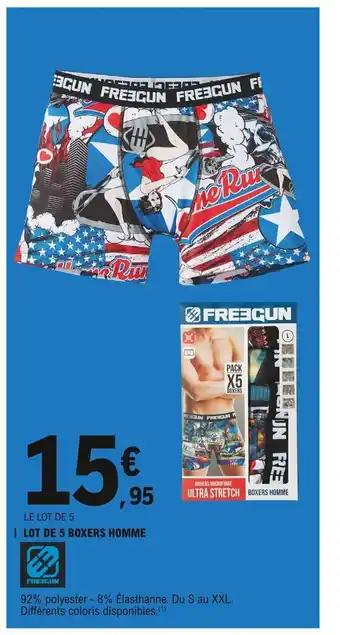 E.Leclerc Lot De 5 Boxers Homme offre