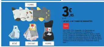 E.Leclerc Lot De 5,6 Ou 7 Paires De Chaussettes offre