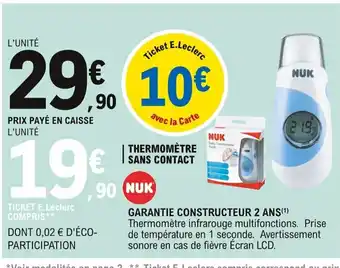 E.Leclerc Thermomètre Sans Contact offre