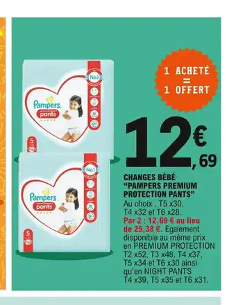 E.Leclerc Changes Bèbè "Pampers Premium Protection Pants" offre