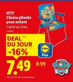 Lidl HTI Chaise pliante pour enfant offre