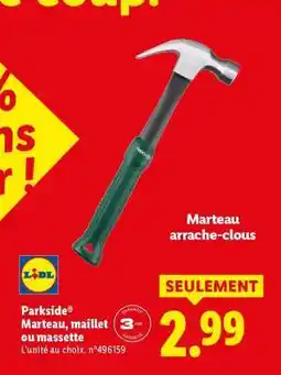 Lidl Parkside Marteau, maillet ou massette offre