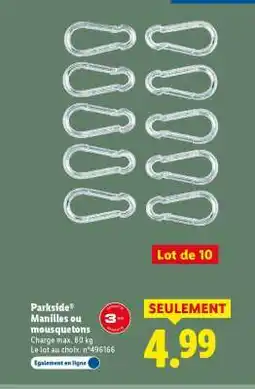 Lidl Parkside Manilles ou mousquetons offre