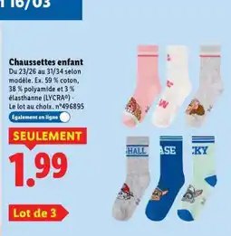 Lidl Chaussettes Enfant offre