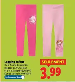 Lidl Legging enfant offre