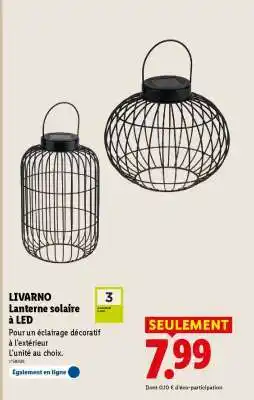 Lidl LIVARNO Lanterne solaire à LED offre